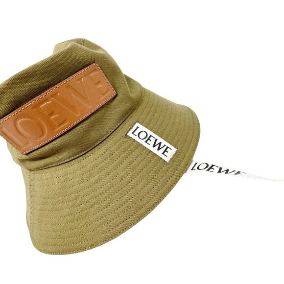 Loewe Fisherman Hat Bucket sand Beige womens Size 57 logo ribbon ties - Picture 5 of 13